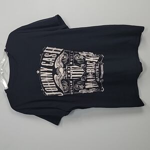 JOHNNY CASH Black Crew neck Tee